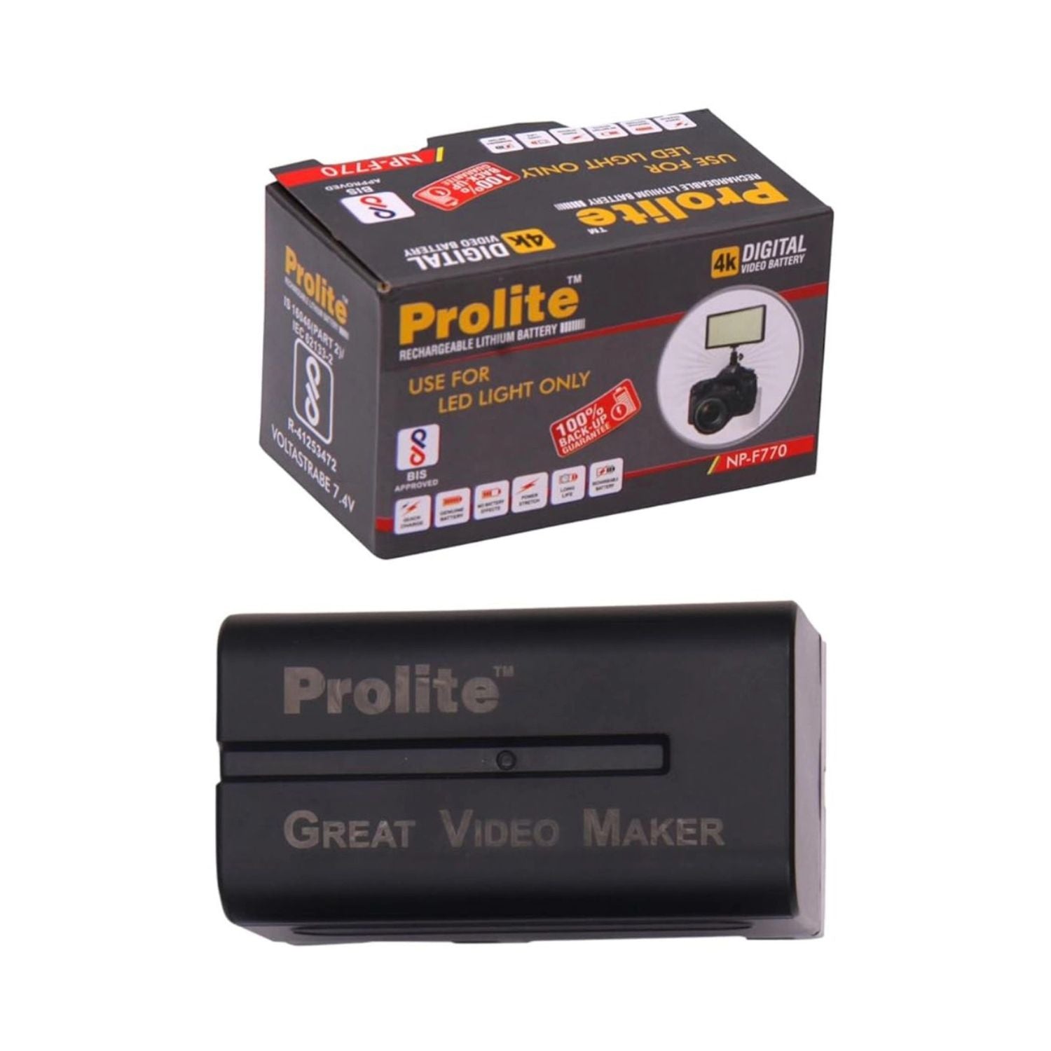 Prolite NP-F770N Li-ion LED video light battery pack and rechargeable battery
